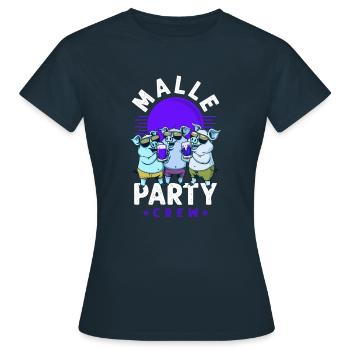 Malle Party Crew Sow Mallorca Beach - T-shirt Femme - marine - Devant - AI Model Female 172 dark (172cm)