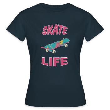 Skate-Leben - Frauen T-Shirt - Navy - Vorne - AI Model Female 172 dark (172cm)