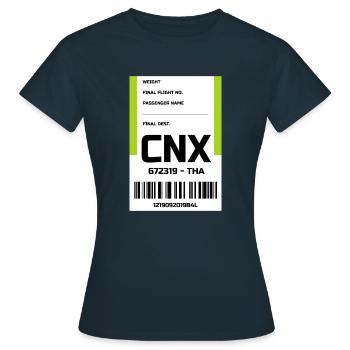 Flughafen Reise Etikett Aufkleber Chiang Mai CNX - Frauen T-Shirt - Navy - Vorne - AI Model Female 172 dark (172cm)