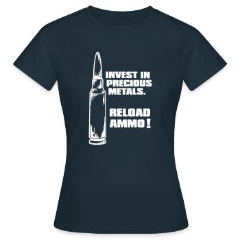 Munitions de rechargement - T-shirt Femme - marine - Devant - AI Model Female 172 dark (172cm)