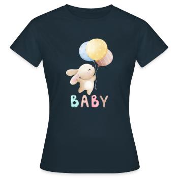 Baby Häschen - Frauen T-Shirt - Navy - Vorne - AI Model Female 172 dark (172cm)