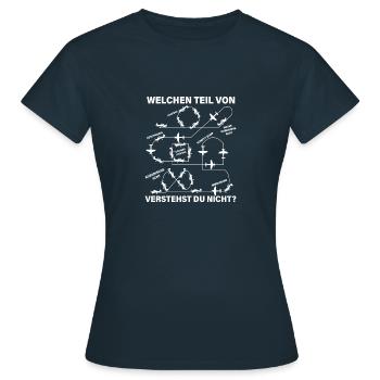 Welchen teil von verstehst du nicht Modellflugzeug - Frauen T-Shirt - Navy - Vorne - AI Model Female 172 dark (172cm)