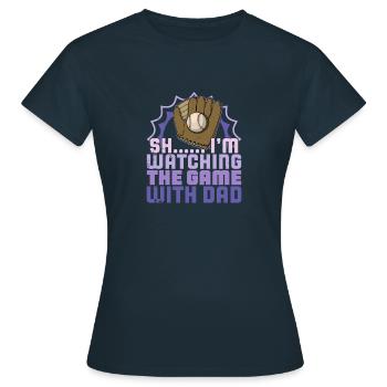 Handschuhe Ball Baseball Schläger USA Spruch - Frauen T-Shirt - Navy - Vorne - AI Model Female 172 dark (172cm)