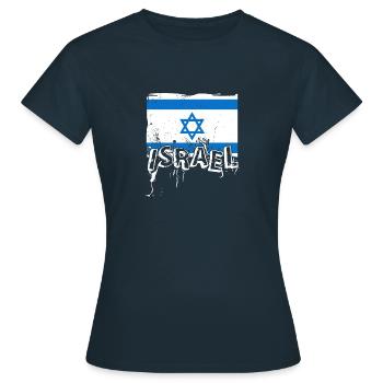 Israel Jerusalem Nationalfarben Judentum - Frauen T-Shirt - Navy - Vorne - AI Model Female 172 dark (172cm)