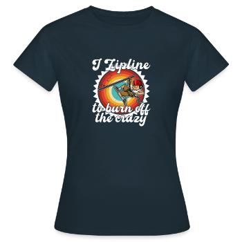 Seilrutschen Ziplining Zipline Wald Hobby Berge - Frauen T-Shirt - Navy - Vorne - AI Model Female 172 dark (172cm)