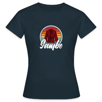 Sambo Self Défense Art Martial Sport Fighter - T-shirt Femme - marine - Devant - AI Model Female 172 dark (172cm)