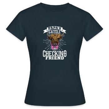 Landwirt Bauernhof Kuh Hochlandrind Züchter - Frauen T-Shirt - Navy - Vorne - AI Model Female 172 dark (172cm)
