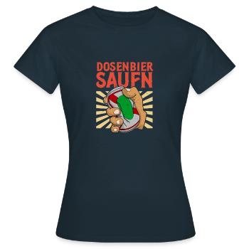 Bierathlon Dosenbier Bier Trinken Alkohol Bierdose - Frauen T-Shirt - Navy - Vorne - AI Model Female 172 dark (172cm)