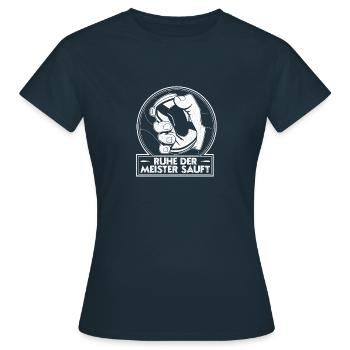 Saufen Biertrinker Bierdose Dosenbier Kistenlauf - Frauen T-Shirt - Navy - Vorne - AI Model Female 172 dark (172cm)