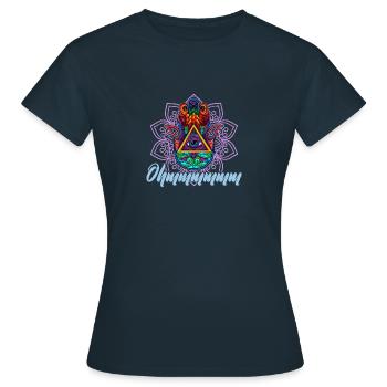 Hamsa Yoga Buddha Talisman Hindu Glück - Frauen T-Shirt - Navy - Vorne - AI Model Female 172 dark (172cm)