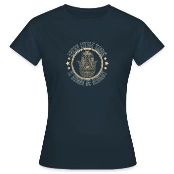 Yoga Hindu Hamsa Eye Symbol Talisman Buddha - Frauen T-Shirt - Navy - Vorne - AI Model Female 172 dark (172cm)