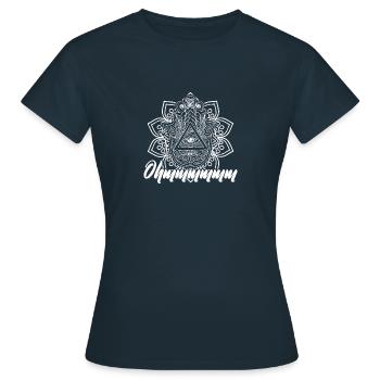 Hamsa Yoga Buddha Talisman Hindu Glück - Frauen T-Shirt - Navy - Vorne - AI Model Female 172 dark (172cm)