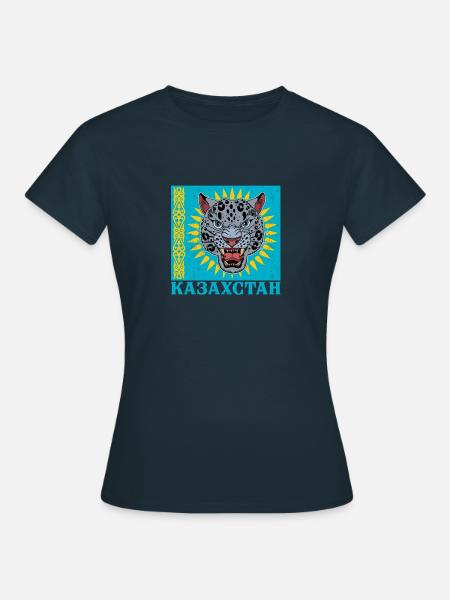 Kasachstan Herkunft National Schneeleopard - Frauen T-Shirt - Navy