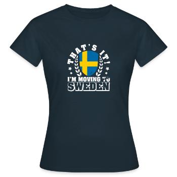 Schweden Landesfarben Sverige Flagge Urlaub - Frauen T-Shirt - Navy - Vorne - AI Model Female 172 dark (172cm)