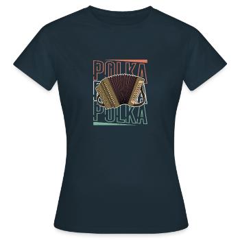 Akkordeon Musiker Volksmusik Musikschule - Frauen T-Shirt - Navy - Vorne - AI Model Female 172 dark (172cm)