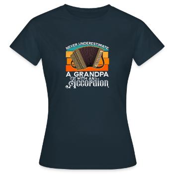 Volksmusik Musikinstrument Akkordeon Musik - Frauen T-Shirt - Navy - Vorne - AI Model Female 172 dark (172cm)