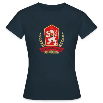 Europa Tschechoslowakei Geschichte National - Frauen T-Shirt - Navy - Vorne - AI Model Female 172 dark (172cm)