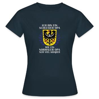 Oberschlesien Wappen Schlesisch Provinz - Frauen T-Shirt - Navy - Vorne - AI Model Female 172 dark (172cm)