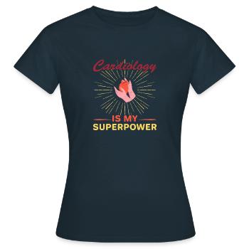Medizin Arterie Kardiologie Anatomie Herzschlag - Frauen T-Shirt - Navy - Vorne - AI Model Female 172 dark (172cm)