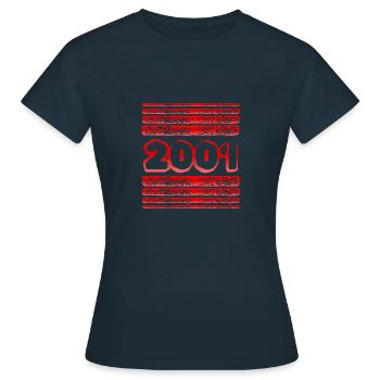 Année 2001 - T-shirt Femme - marine - Devant - AI Model Female 172 dark (172cm)