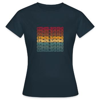 Ehemaliges Land Tschechien Slowakei Wappen - Frauen T-Shirt - Navy - Vorne - AI Model Female 172 dark (172cm)