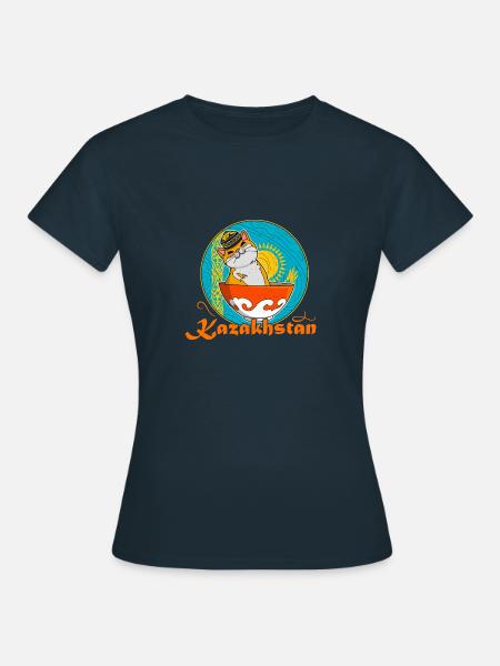 Republik Kasachstan UdSSR Sowjetrepublik Asien - Frauen T-Shirt - Navy
