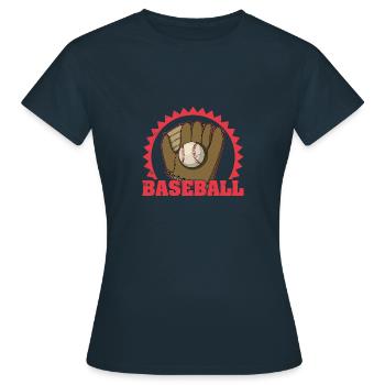 Catcher Baseball Ball Handschuhe Sport Spruch - Frauen T-Shirt - Navy - Vorne - AI Model Female 172 dark (172cm)