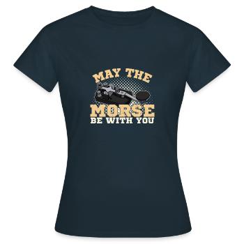 Mortar Radio Radio Amateur Radio Morse - Women's T-Shirt - navy - Front - AI Model Female 172 dark (172cm)