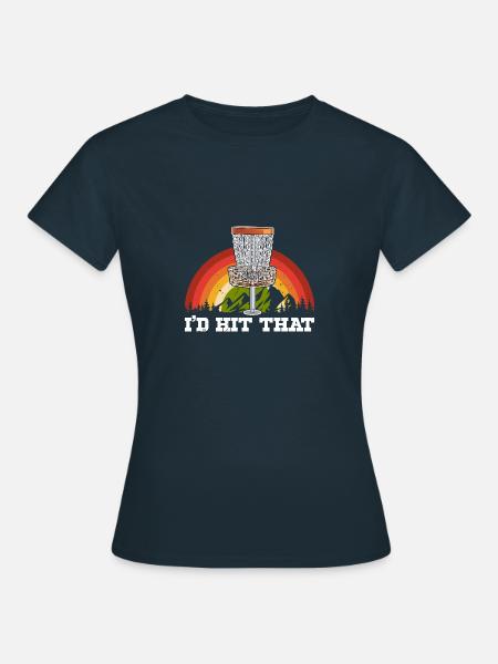 Wurfscheibe Werfen Discgolfspieler Hobby - Frauen T-Shirt - Navy