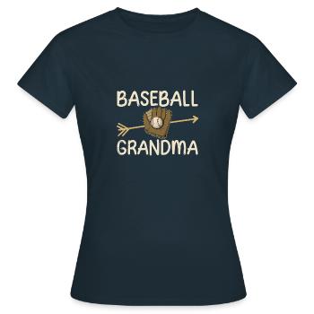 Handschuhe Catcher Ball Baseball USA Spruch - Frauen T-Shirt - Navy - Vorne - AI Model Female 172 dark (172cm)