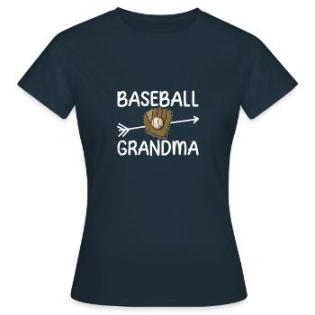 Handschuhe Catcher Ball Baseball USA Spruch - Frauen T-Shirt - Navy - Vorne - AI Model Female 172 dark (172cm)