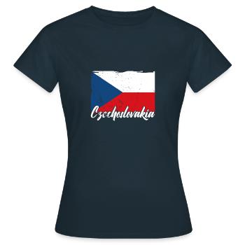 National Patriotisch Tschechien Slowakei Land - Frauen T-Shirt - Navy - Vorne - AI Model Female 172 dark (172cm)