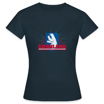 Tupilaq Grönland Thulemand Dänemark Inuit - Frauen T-Shirt - Navy - Vorne - AI Model Female 172 dark (172cm)