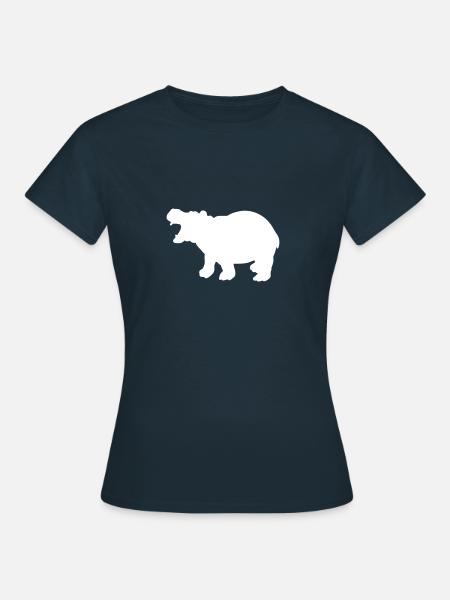 Nilpferd Silhouette Hippo - Frauen T-Shirt - Navy
