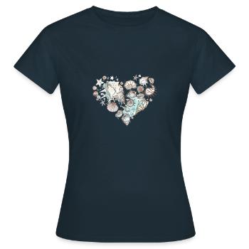 Herz Symbol - Frauen T-Shirt - Navy - Vorne - AI Model Female 172 dark (172cm)