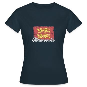 Normannisch Nordwesteuropa Normandie Region - Frauen T-Shirt - Navy - Vorne - AI Model Female 172 dark (172cm)