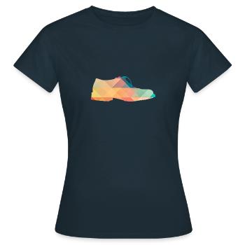 colorful shoe - Women's T-Shirt - navy - Front - AI Model Female 172 dark (172cm)