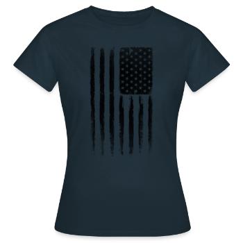 Drapeau américain noir grunge - T-shirt Femme - marine - Devant - AI Model Female 172 dark (172cm)