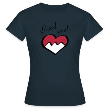 Bassd scho! - Frauen T-Shirt - Navy - Vorne - AI Model Female 172 dark (172cm)