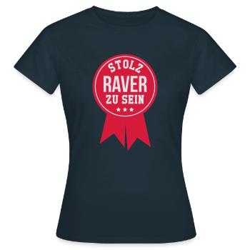 Rave Raver Raverin Techno Electro House Electro - Frauen T-Shirt - Navy - Vorne - AI Model Female 172 dark (172cm)