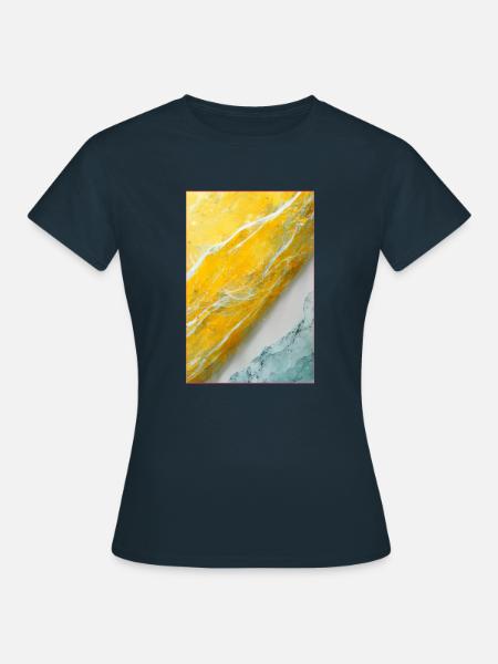 Abstract 4d Pastel Yellow - Frauen T-Shirt - Navy