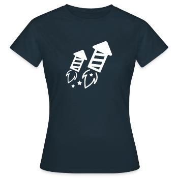 Fireworks Fireworks Firecracker Rockets New Year - Women's T-Shirt - navy - Front - AI Model Female 172 dark (172cm)