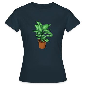 Potted plant - Women's T-Shirt - navy - Front - AI Model Female 172 dark (172cm)