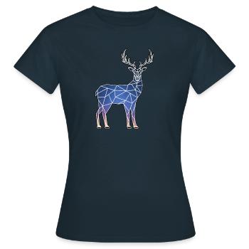 Cerfs et ciel nocturne - T-shirt Femme - marine - Devant - AI Model Female 172 dark (172cm)
