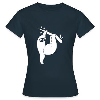Sloth Chill Relax Relax Temps de sortie - T-shirt Femme - marine - Devant - AI Model Female 172 dark (172cm)