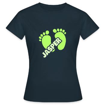Fußabdruck Jasper - Frauen T-Shirt - Navy - Vorne - AI Model Female 172 dark (172cm)