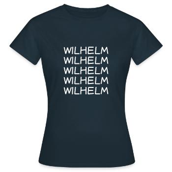 Wilhelm als Jungeselle - Frauen T-Shirt - Navy - Vorne - AI Model Female 172 dark (172cm)