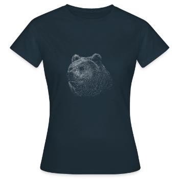 Bear Grizzly - T-shirt Femme - marine - Devant - AI Model Female 172 dark (172cm)