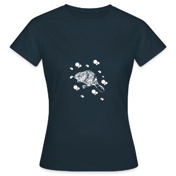 Marder - Hermelin - Wiesel - Frauen T-Shirt - Navy - Vorne - AI Model Female 172 dark (172cm)