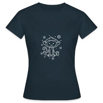 Petit bébé singe drôle - T-shirt Femme - marine - Devant - AI Model Female 172 dark (172cm)